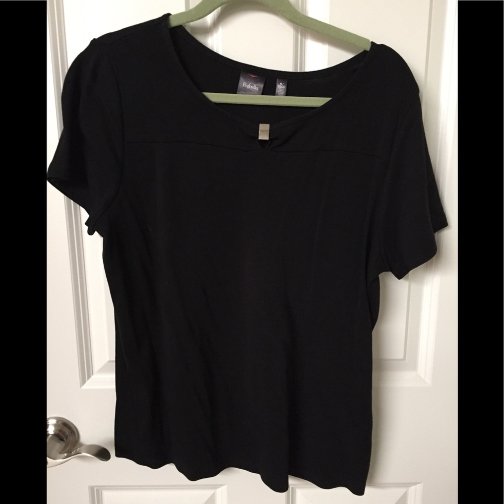 Rafaela scoop neck black t shirt EUC